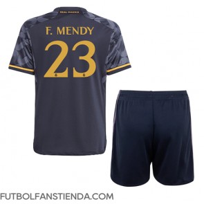 Real Madrid Ferland Mendy #23 Segunda Equipación Niños 2023-24 Manga Corta (+ Pantalones cortos)